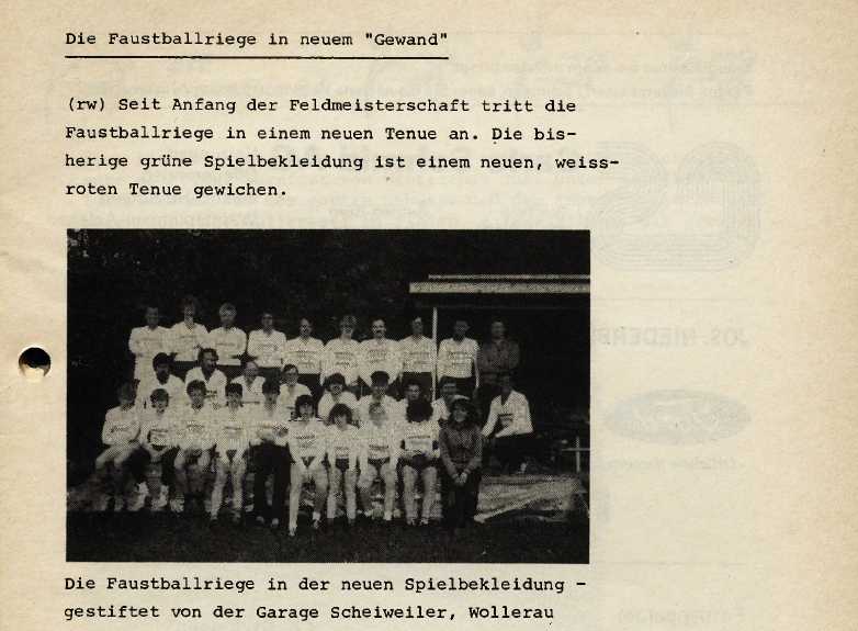 Flic Flac 14 Neues Tenue Faustballriege